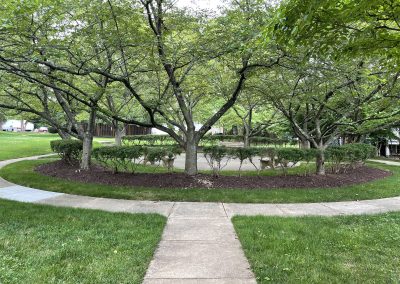 Common court area behind the Park Summit condominium buildings