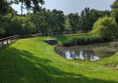 Wet pond and pathway in the Park Summit community